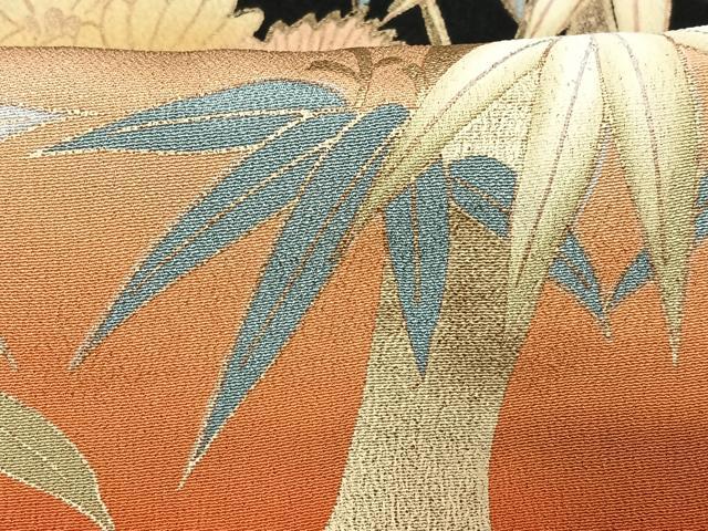 平和屋着物■豪華黒留袖 刺繍 尾長鳥松文 金彩 正絹 逸品 CABD6854xe