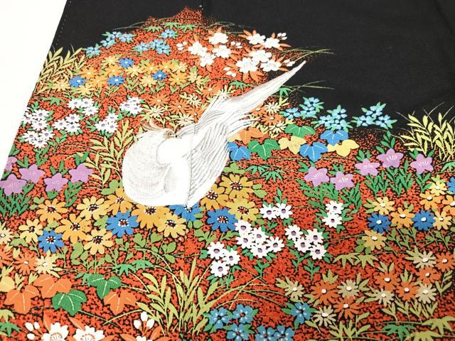平和屋着物■豪華黒留袖 刺繍 花鳥文 金彩 正絹 逸品 CABD6853xe
