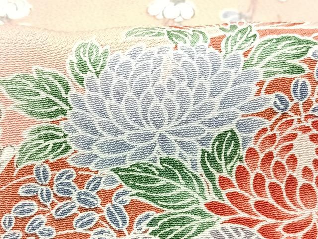 平和屋着物■上質な小紋 扇面枝花文 正絹 逸品 CABD6902xe