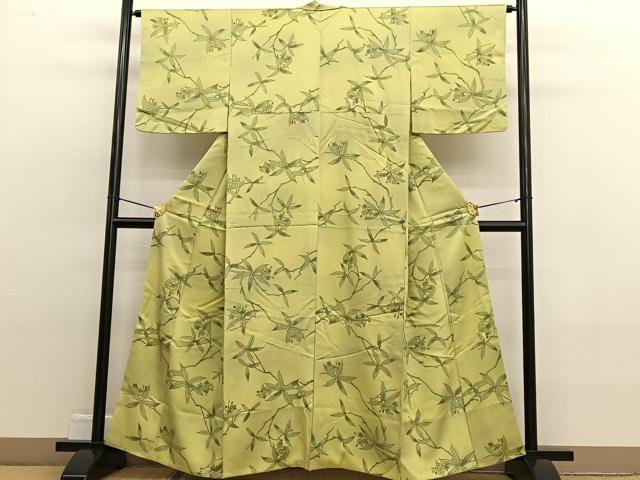 平和屋着物■上質な小紋 手描き 枝花文 暈し染め 正絹 逸品 BAAW4841hv