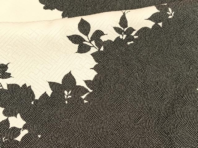 平和屋着物■上質な小紋 草花シルエット 正絹 逸品 BAAW4844hv