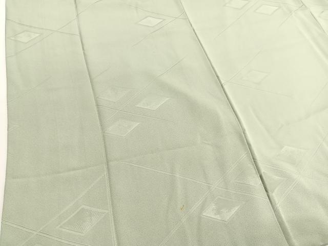 平和屋着物■上質な色無地 菱地紋 裏葉柳色 正絹 逸品 BAAW4853hv