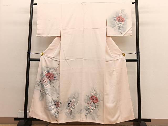 平和屋着物■訪問着 手描き 草花文 暈し染め 正絹 逸品 BAAW4989hv