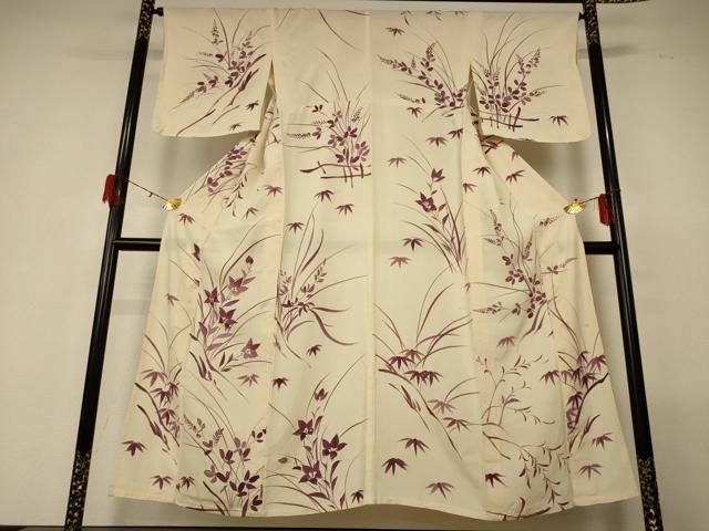 平和屋着物*夏物 小紋 絽 草花文 正絹 逸品 AABG7376jd