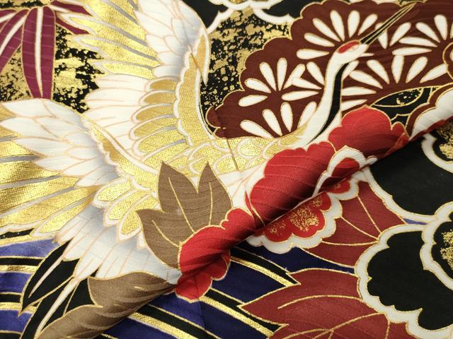 平和屋着物●豪華振袖 駒刺繍 飛鶴立波松竹梅文 暈し染め 金彩 正絹 逸品 CABC8368gh