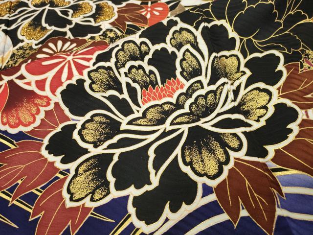 平和屋着物●豪華振袖 駒刺繍 飛鶴立波松竹梅文 暈し染め 金彩 正絹 逸品 CABC8368gh