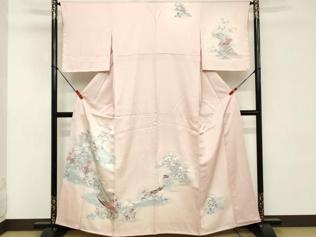 平和屋着物■訪問着 流水花鳥文 暈し染め 正絹 逸品 DABD2593cd