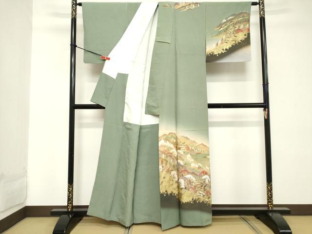 平和屋着物■訪問着 風景文 暈し染め 金彩 正絹 逸品 DABD2590cd
