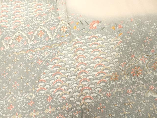 平和屋着物■訪問着 刺繍 吉祥花文 暈し染め 金彩 やまと誂製 正絹 逸品 DABD2584cd