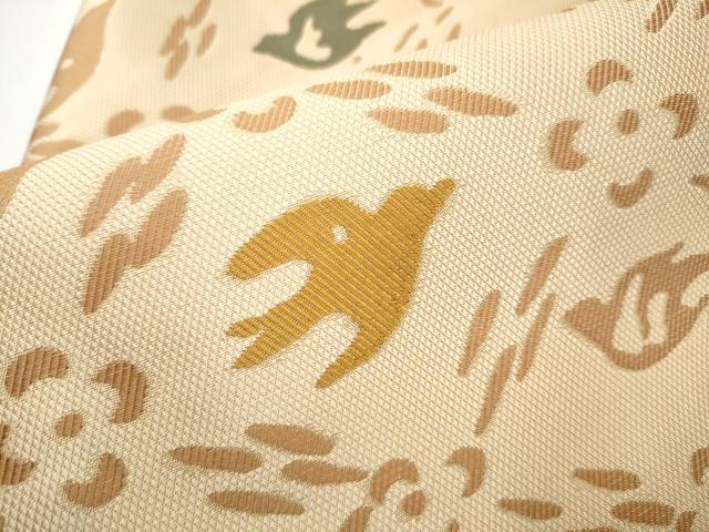 平和屋着物●西陣 長谷川織物 九寸名古屋帯 天井飛鳥文 正絹 逸品 未使用 CABE0105hy