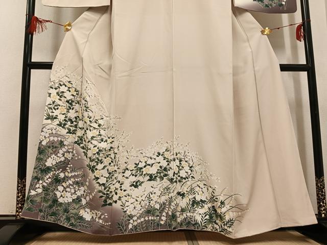 平和屋着物●訪問着 草花文 暈し染め 正絹 逸品 AABG7304ph