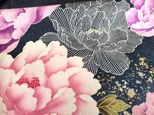 平和屋着物●訪問着 草花文 暈し染め 金糸 金銀彩 銀通し地 正絹 逸品 AABG7802cs