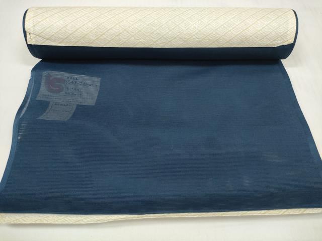 平和屋着物*夏物 色無地 反物 着尺 駒絽 紺色 洗える着物 未使用 DABC1755zzz