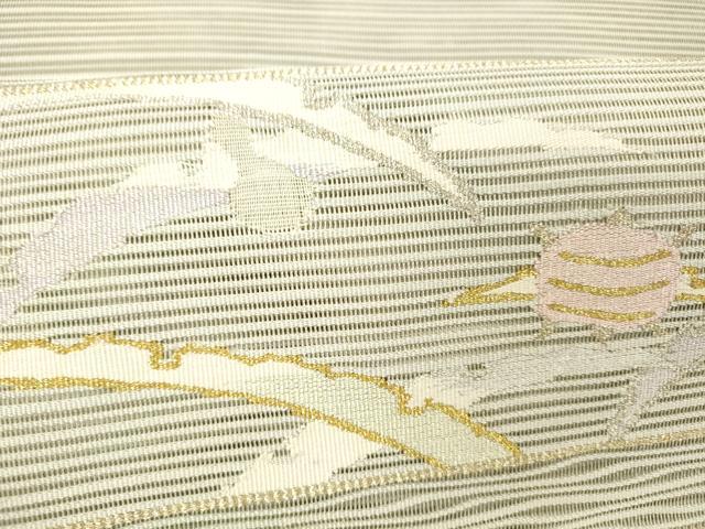 平和屋着物*夏物 絽綴れ つけ帯 雪芝文 金銀糸 正絹 逸品 DABC8571cm