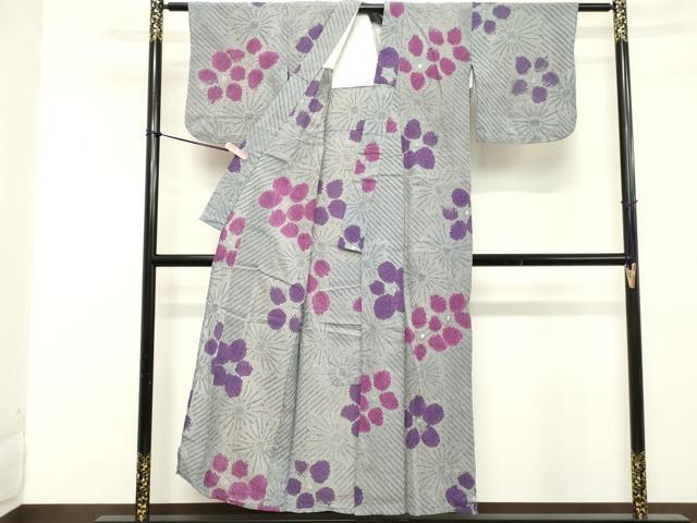 平和屋着物∴夏物 浴衣 有松鳴海絞り 舞花文 綿 逸品 DABD2608cd