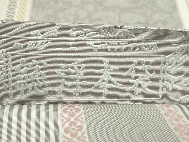 平和屋本店●極上 1897年創業 名門岡野 本場筑前博多織 千年工房 両面 全通柄 本袋帯 献上 岡野織物 博多金ラベル 証紙付 逸品 DZAB5538kh6
