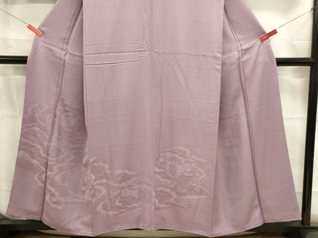 平和屋着物■無地絵羽訪問着 花鼓地紋 梅鼠色 正絹 逸品 DABC9626qp
