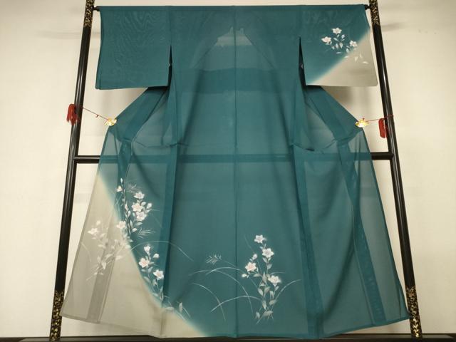 平和屋着物*夏物 訪問着 絽 桔梗 暈し染め 正絹 逸品 AABG7416jd