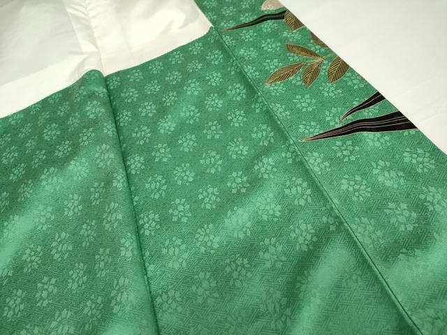 平和屋着物●豪華振袖 草花文 金彩 ロング丈 正絹 逸品 AABG7886cs