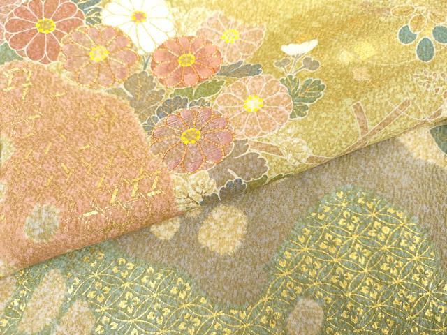 平和屋着物●京友禅の第一人者 松井青々 訪問着 辻が花 駒刺繍 金彩 正絹 逸品 AABG7897cs