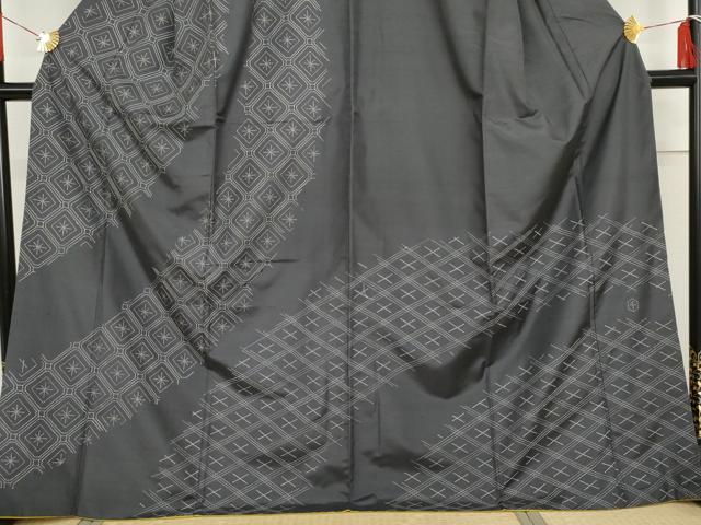 平和屋着物●訪問着 作家物 紬地 刺し子 蜀江花文 ロング丈 正絹 逸品 AABG7920cs