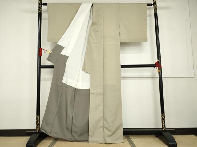 平和屋着物●やまだ織 本塩沢 正絹 逸品 AABG7903cs