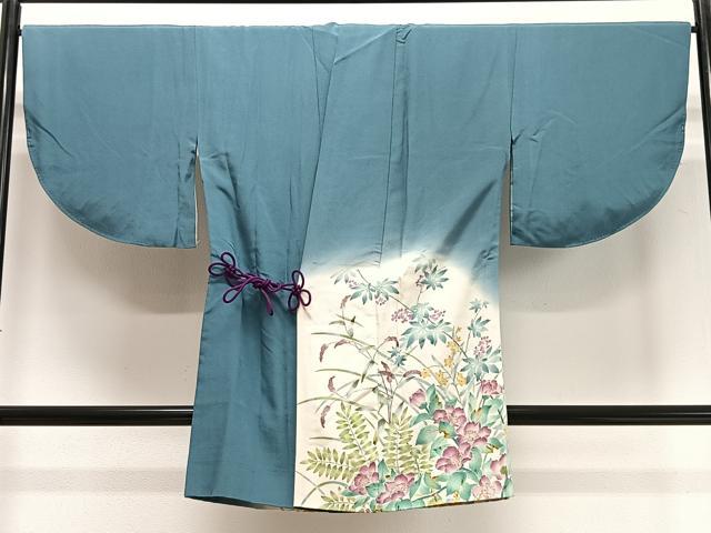 平和屋着物∞道中着 作家物 草花文 暈し染め 正絹 逸品 CABD4703ua