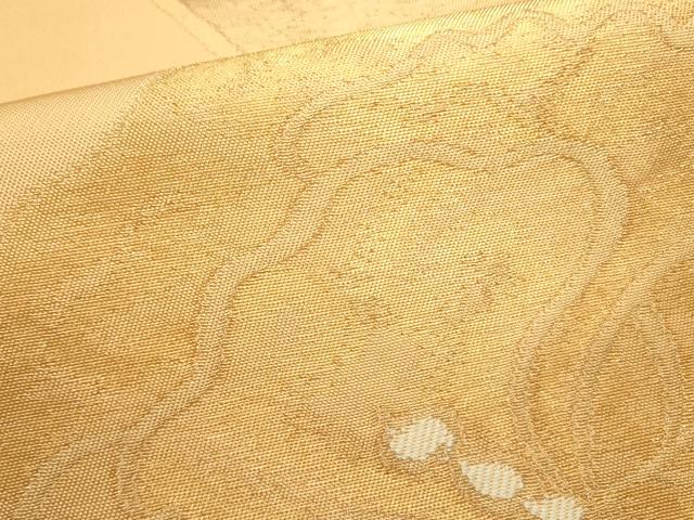 平和屋着物●三風魯・堀江三郎 六通柄 本袋帯 舞花 金糸 正絹 逸品 DABD0471op