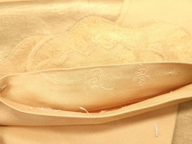 平和屋着物●三風魯・堀江三郎 六通柄 本袋帯 舞花 金糸 正絹 逸品 DABD0471op