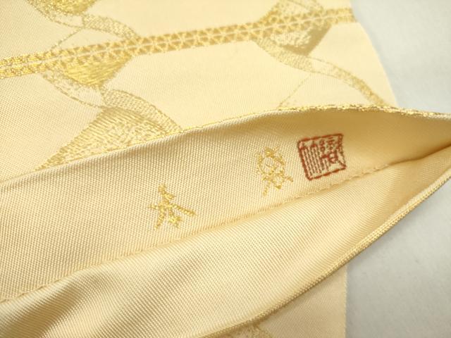 平和屋着物●六通柄 本袋帯 作家物 瓦文 金糸 正絹 逸品 DABD0564op