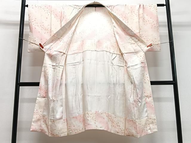 平和屋着物■長襦袢 無双仕立て 舞葉文 正絹 逸品 CABD7030xe