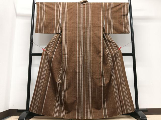 平和屋着物■上質な紬 縞 正絹 逸品 CABD7059xe