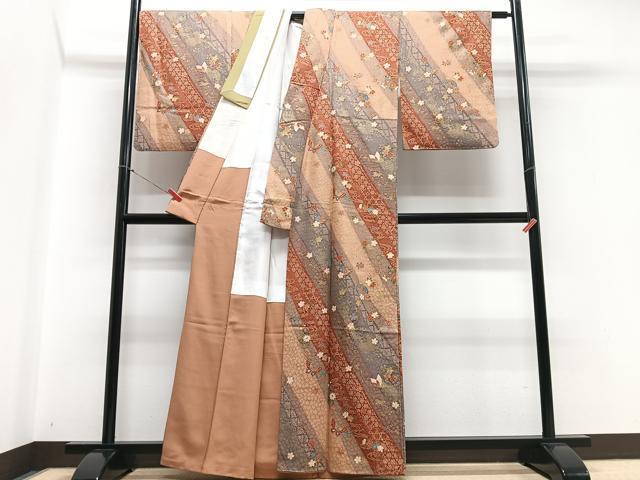 平和屋着物■上質な小紋 花蝶文 金彩 正絹 逸品 CABD7053xe