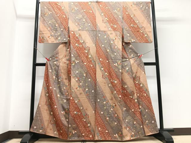 平和屋着物■上質な小紋 花蝶文 金彩 正絹 逸品 CABD7053xe