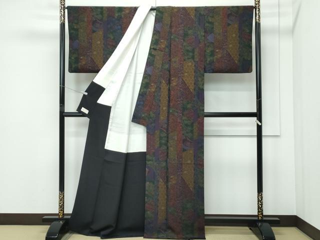 平和屋本店●極上 前田仁仙 仁仙更紗 小紋 扇面吉祥草花間道 やまと金ラベル 逸品 CZAA5420s6