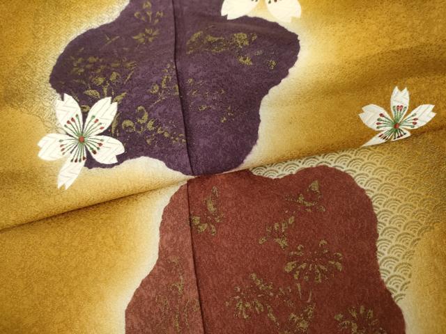 平和屋着物●豪華振袖 唐織 舞花文 暈し染め 金彩 正絹 逸品 未使用 AABG7973cs