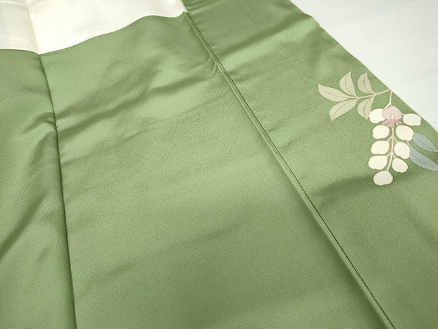 平和屋着物●染色作家 草野一騎 訪問着 笹松文 暈し染め 金彩 正絹 逸品 AABG7936cs