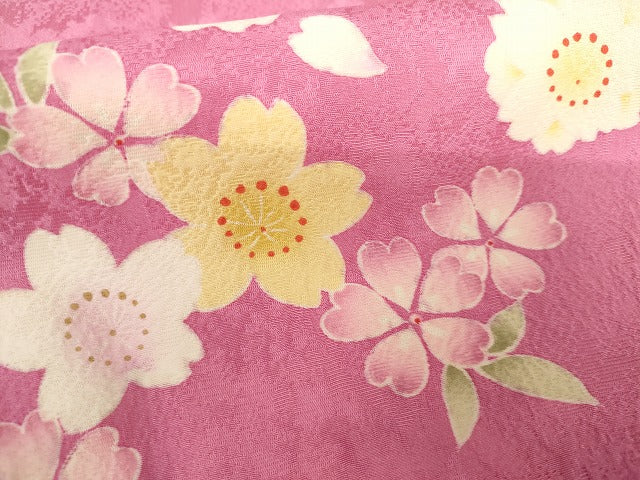平和屋着物●豪華振袖 舞花文 暈し染め 金彩 正絹 逸品 AABG7942cs