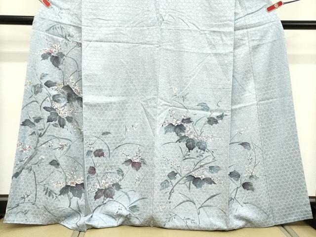 平和屋着物■訪問着 手描き 枝花文 正絹 逸品 DABD2672cd