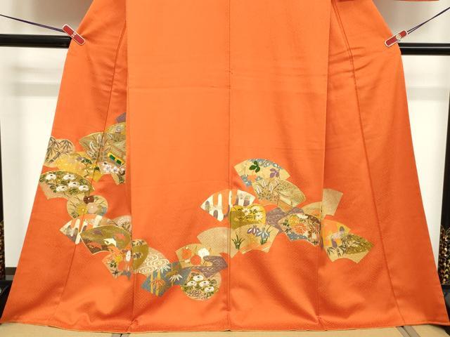 平和屋着物■訪問着 駒刺繍 地紙花文 金銀彩 正絹 逸品 DABD2677cd