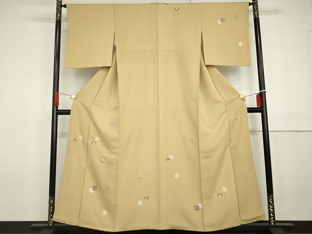 平和屋着物●ファッションデザイナー 花井幸子 訪問着 貝合わせ花文 源氏香 金彩 正絹 逸品 AABG7982cs