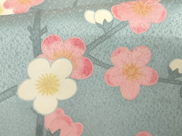 平和屋着物●京都の和装業の老舗一門 千切屋治兵衛 訪問着 手描き 梅 暈し染め 正絹 逸品 AABG7977cs