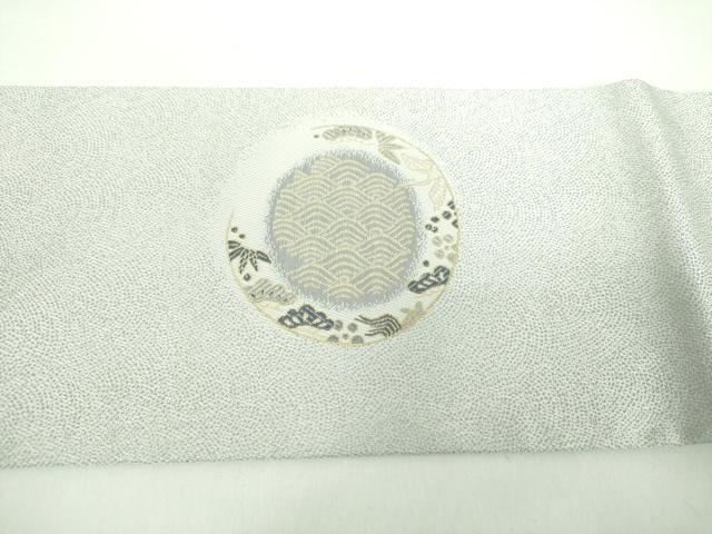 平和屋着物●九寸名古屋帯 唐織 十二支 干支 宝尽くし 金糸 正絹 逸品 未使用 DABD1182ps