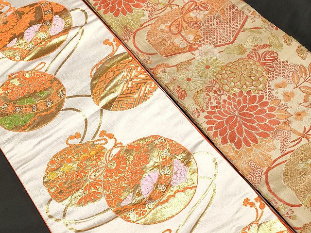 平和屋本店■子供帯 まとめて 35点 鳳凰 鶴 孔雀 蝶 花柄 七宝 楽器 寿字 アンティーク 金銀糸 など 着用可能多数 未使用品あり ppp3514