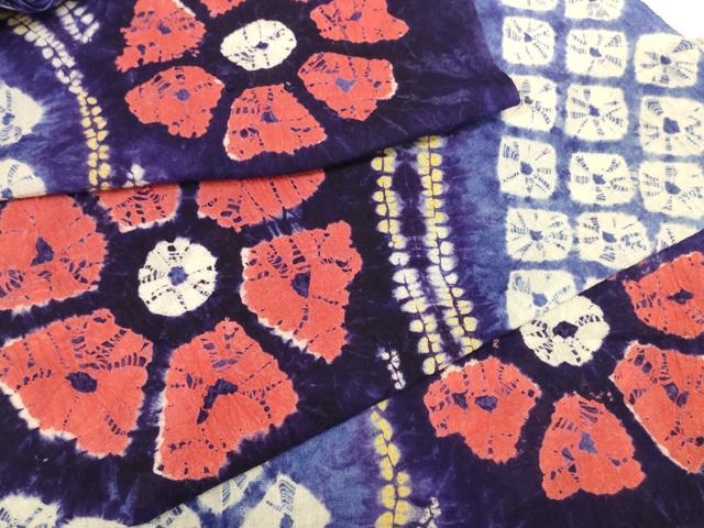 平和屋着物∴極上 夏物 浴衣 有松鳴海絞り 反物 着尺 草花 綿 逸品 未使用 DZAA11757kh6