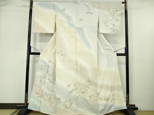 平和屋本店●極上　訪問着　総手刺繍　花丸文　暈し染め　金糸　逸品　DZAA8197kh6 平和屋本店○極上 中国三大刺繍 スワトウ刺繍 汕頭刺繍 訪問着 鴛鴦花