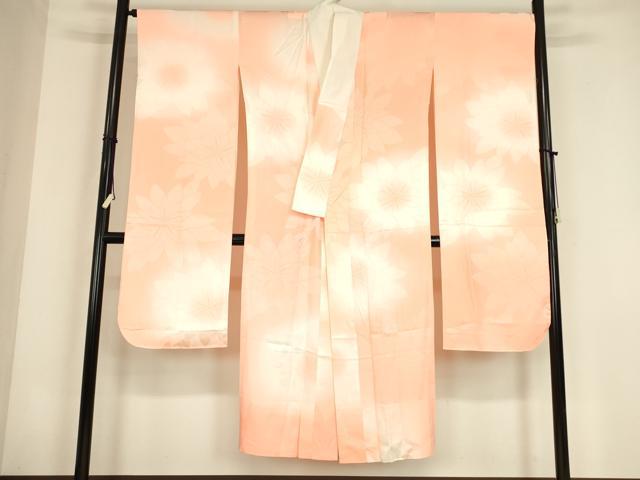 平和屋着物●振袖用長襦袢 無双仕立て 舞花文 暈し染め 正絹 逸品 DABC3564az
