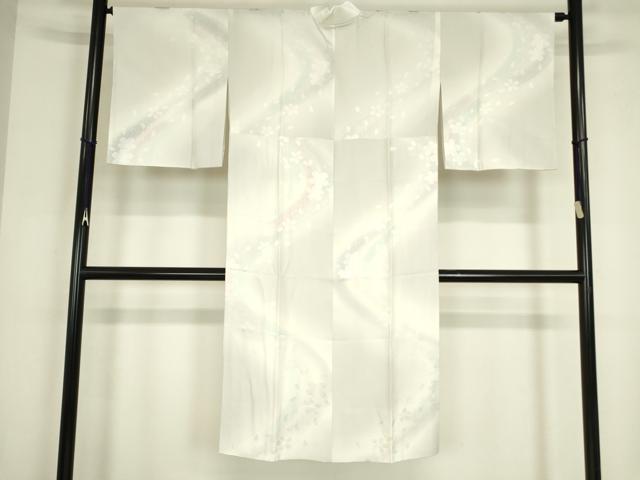 平和屋着物●長襦袢 無双仕立て 舞桜文 暈し染め 正絹 逸品 DABC3575az