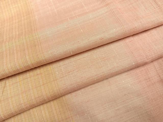 平和屋着物●紅花紬 米沢 間道 やまと誂製 正絹 逸品 AABG9047ph