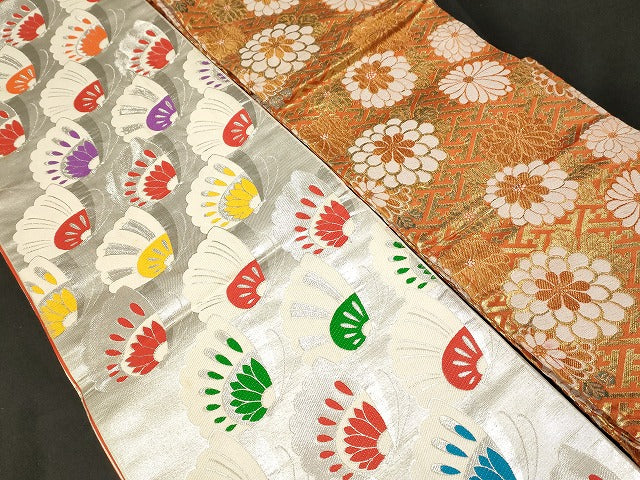 平和屋本店■子供帯 まとめて 35点 鳳凰 向かい鶴 向かい蝶 折り鶴 松竹梅 花柄 七宝 寿字 金銀糸 など 着用可能多数 未使用品あり se3990